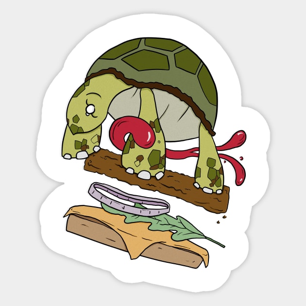 Turtle Burger Sticker by PhoebeMillerDesign